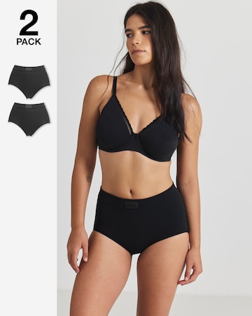 Sloggi (2 Pack) Cotton Double Comfort Maxi Knickers Black