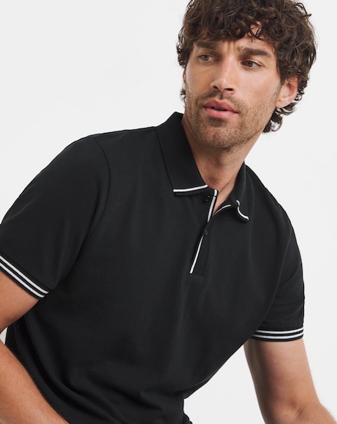 Tipped Pique Polo Long