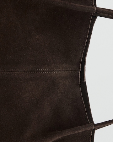 Mango Suede Leather Shopper Bag