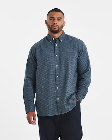Jack & Jones Premium Stanley Flannel Long Sleeve Shirt - Blue