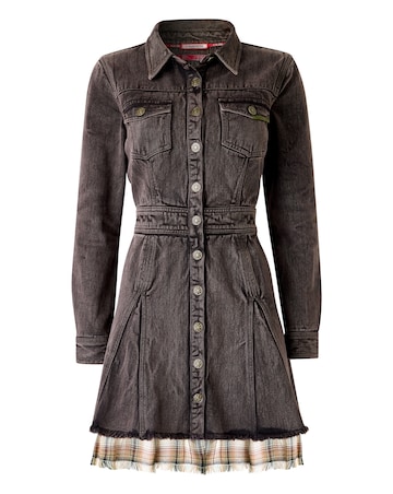 Joe Browns Chrissie Check Layered Denim Mini Dress