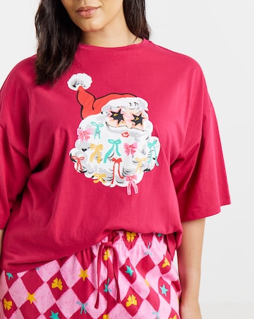 Pretty Secrets Santa Graphic Cotton Pyjama Set