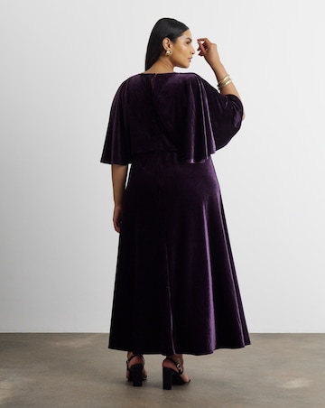 Joanna Hope Velour Cape Maxi Dress