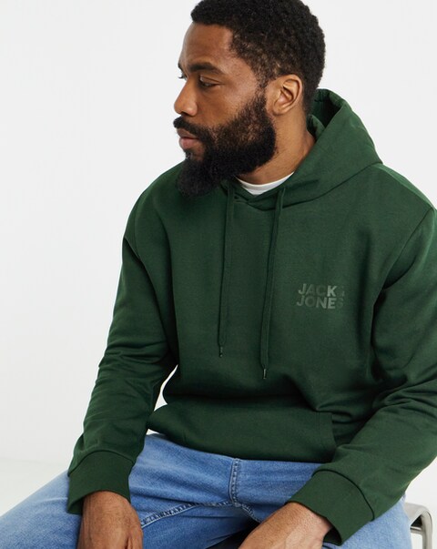 Jack & Jones Corp Logo Hoodie - Dark Green