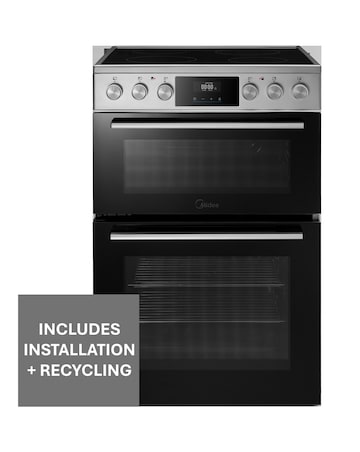 Midea 60cm Freestanding Electric Cooker - Stainless Steel + Installation