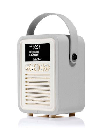 VQ Retro Mini DAB Radio - Light Grey