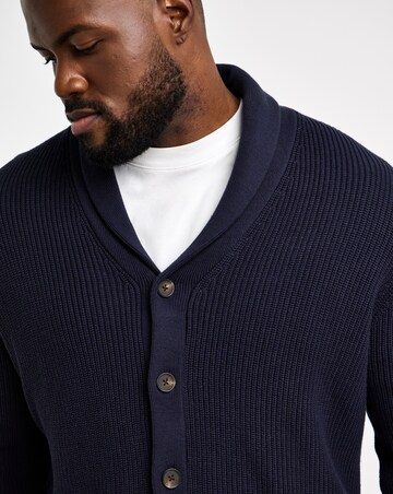 Fisherman Shawl Neck Knitted Cardigan