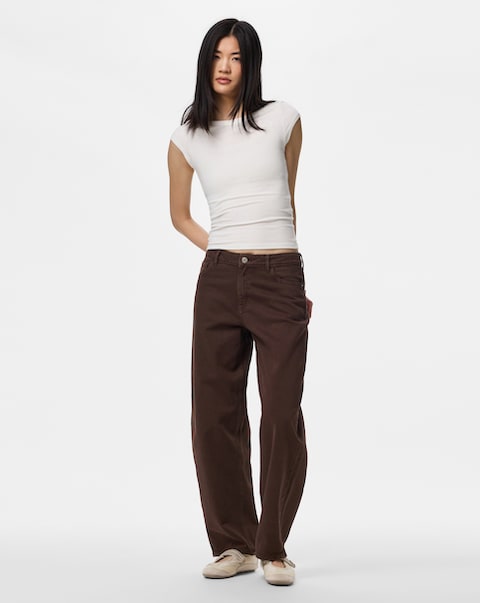 Pieces Grace Mid Waist Barrel Jean 32