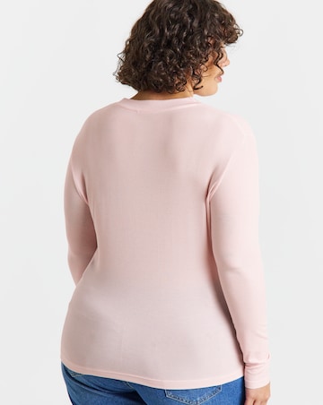 Simply Be Blush Long Sleeve Soft Rib Top