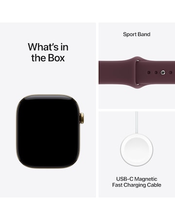 Apple Watch Series 12 GPS + Cellular 46mm - Gold Titanium/Burgundy Sport - S/M