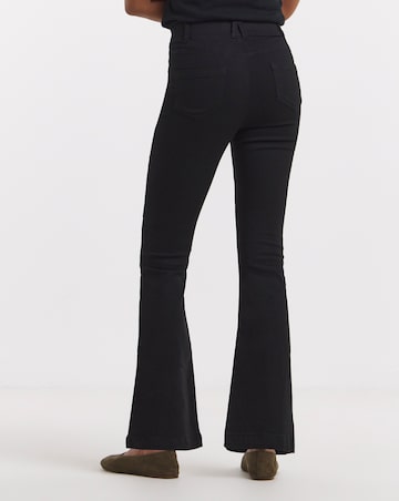 Black Stretch Flared Pull On Jeggings