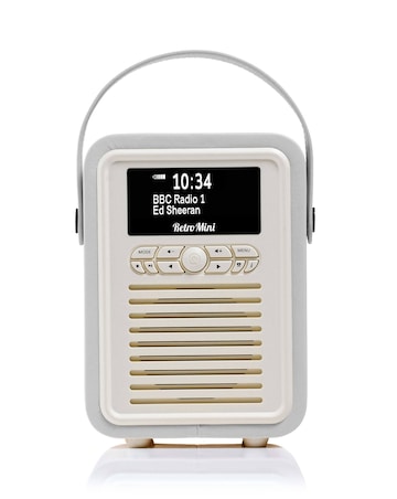 VQ Retro Mini DAB Radio - Light Grey