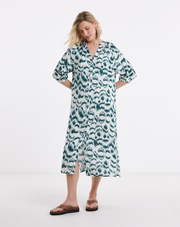 Button Through Kaftan Dress