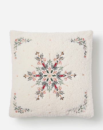 Embroidered Snowflake Fleece Cushion