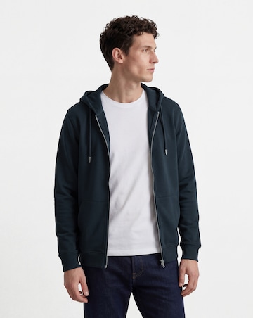 Full Zip Hoodie Extra Long Length- Navy