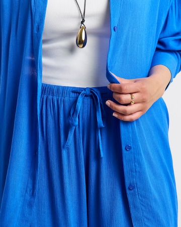 Simply Be Blue Crinkle Balloon Trouser Co-rd