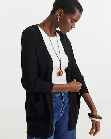 Black Longline Edge to Edge Cardigan
