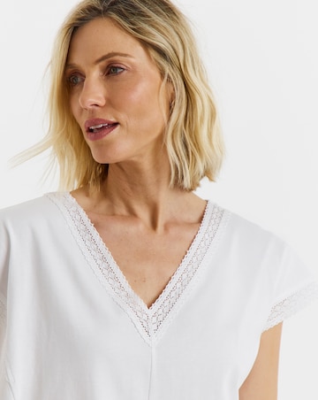 Simply Be White Bubble Hem T-Shirt
