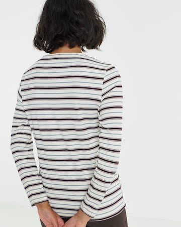 Simply Be Ecru Stripe Henley Long Sleeve Top