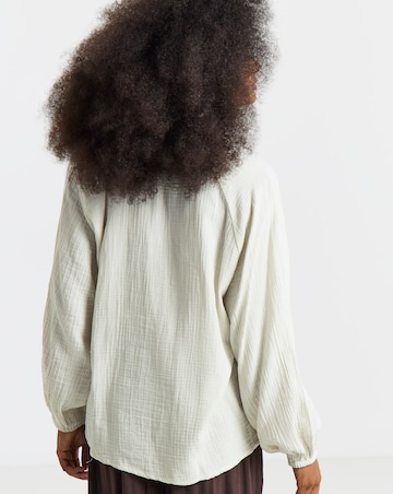 Simply Be Stone Cheesecloth Boxy Shirt