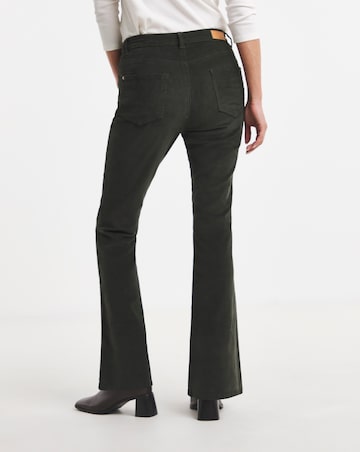 Green Pocket Front Cord Bootcut Jeans