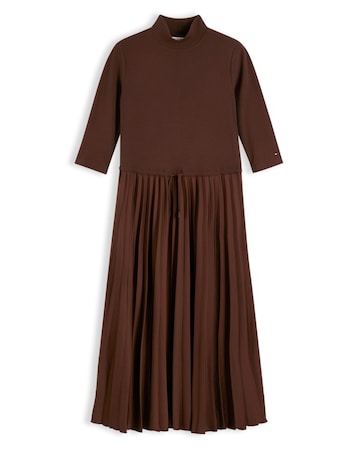 Tommy Hilfiger Slim Rib Mix Midi Dress