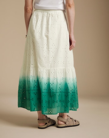 Julipa White Ombre Pure Cotton Broderie Skirt