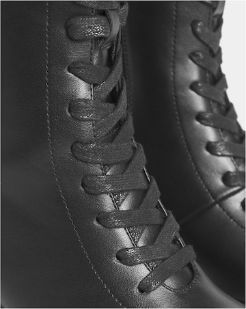 Megan Lace Up Block Heel Ankle Boots - Wide Fit (E)
