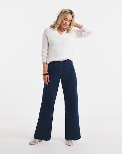 Indigo Stretch Wide Leg Jeggings
