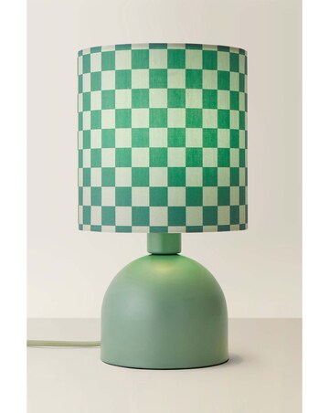 ValueLights Miley Green Checkerboard Table Lamp
