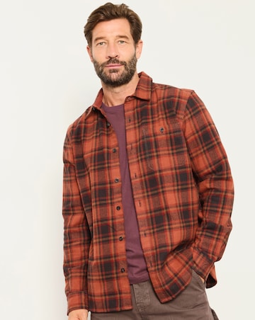 FatFace Long Sleeve Hagley Check Shirt - Orange
