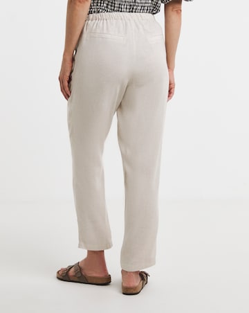 Stone Linen Mix Tapered Trouser
