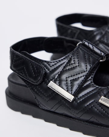 Simply Be Jess Quilted Touch and Close Sandals - Wide Fit (E)