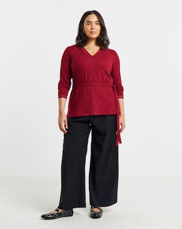 Simply Be Burgundy Cosy Wrap Top