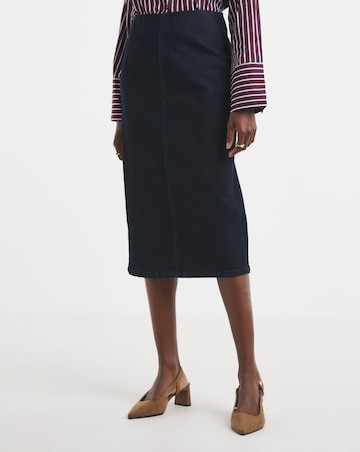 Indigo Denim Smart Pencil Skirt