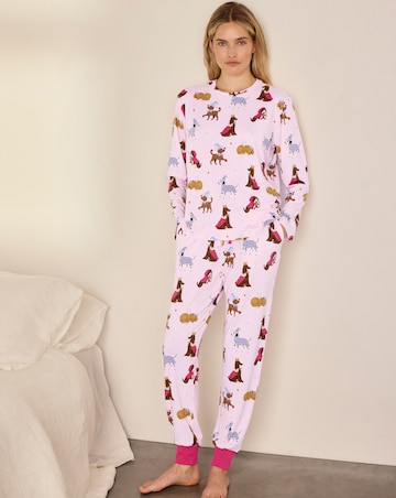 Chelsea Peers Classic Long Sleeve Crew Neck Dog Print Pyjama Set