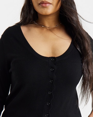Fine Gauge Scallop Edge Cardigan