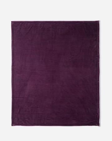 Ribbed Fleece Throw - Plum