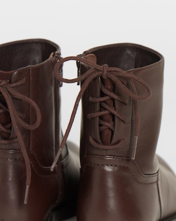 Jasmin Leather Flat Ankle Boots - Extra Wide Fit (EEE)