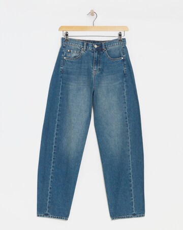 Mid Blue Tapered Barrel Leg Jeans