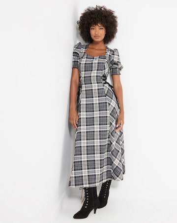 Joe Browns Luna Check Lace Up Side Maxi Dress