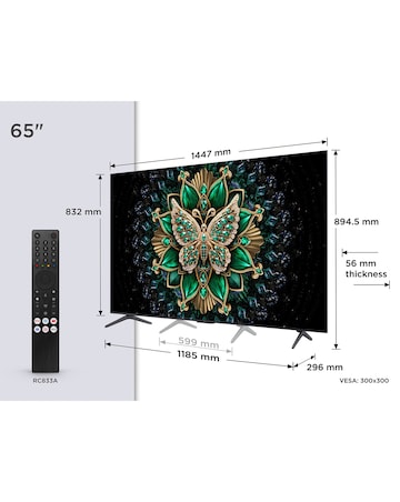 TCL 65C6K-UK 65in 4K Mini LED HDR Smart Fire TV with Freely