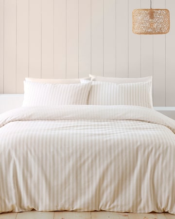 Catherine Lansfield Brushed Stripe Duvet Cover Set