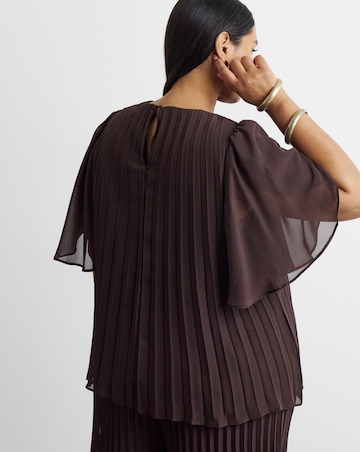 Joanna Hope Pleated Keyhole Blouse