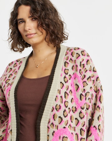 Leopard Heart Print Cardigan