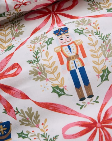 Catherine Lansfield Christmas Nutcracker Bows Duvet Cover Set