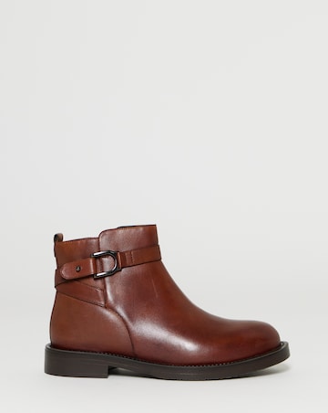 Jazz Leather Flat Buckle Ankle Boots - Extra Wide Fit (EEE)