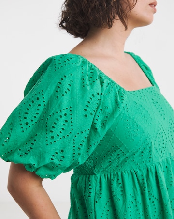 Simply Be Green Broderie Maxi Dress