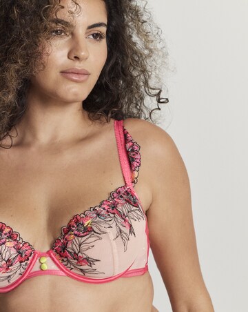 Figleaves Olivia Multi Coloured Embroidery Balcony B-G - Neon