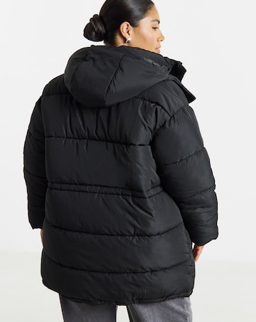 Black Longline Padded Coat